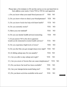 Example of a health survey.
