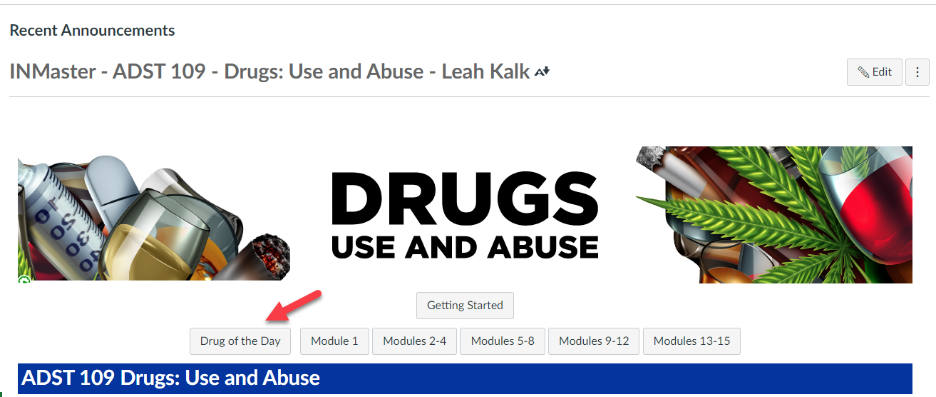 Drugs Use and Abuse Banner