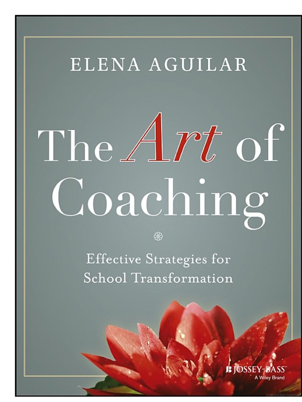 Book cover with red flower titled "The Art of Coaching" by elena Aguilar