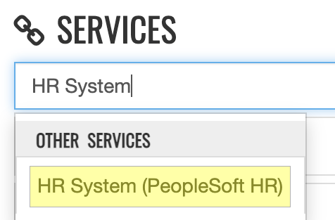 Screenshot demonstrating how to search for and access the HR System link in myBoiseState