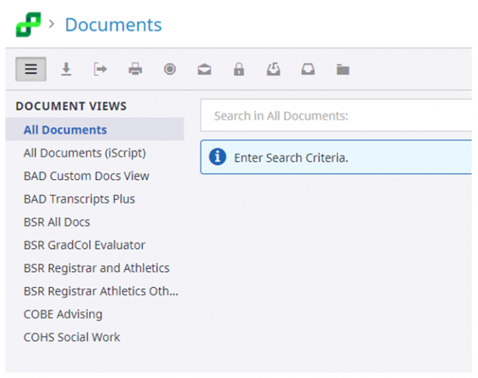 Select "All Documents," or the appropriate drawer within the Perceptive Experience view pane.