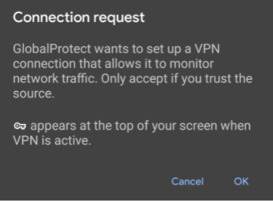 GlobalProtect Android connection