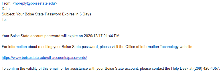 password expiry email