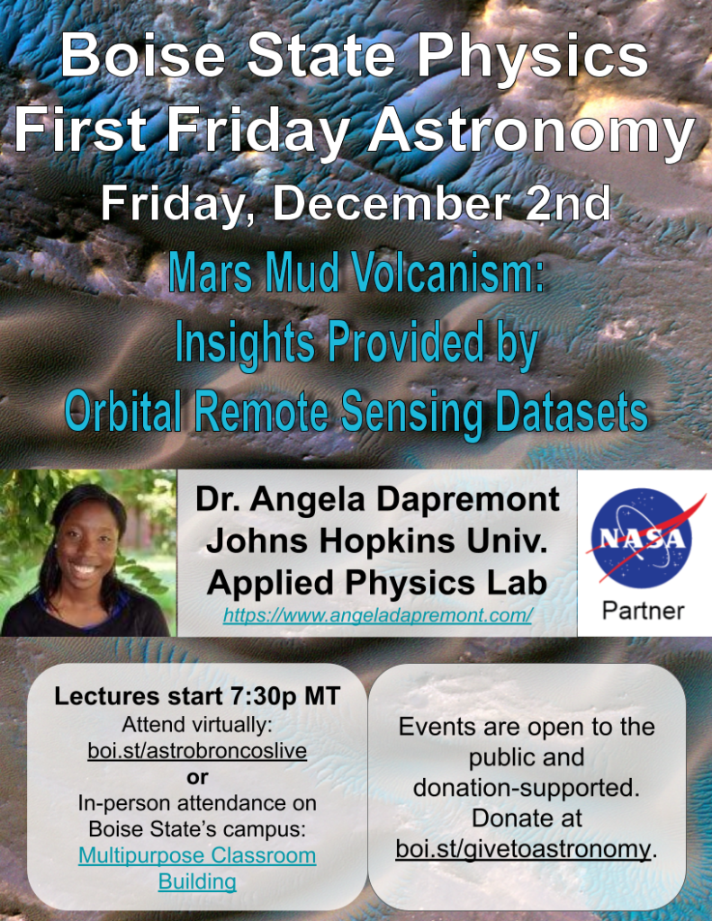 First Friday Astronomy - Dec 2 - Dr. Angela Dapremont