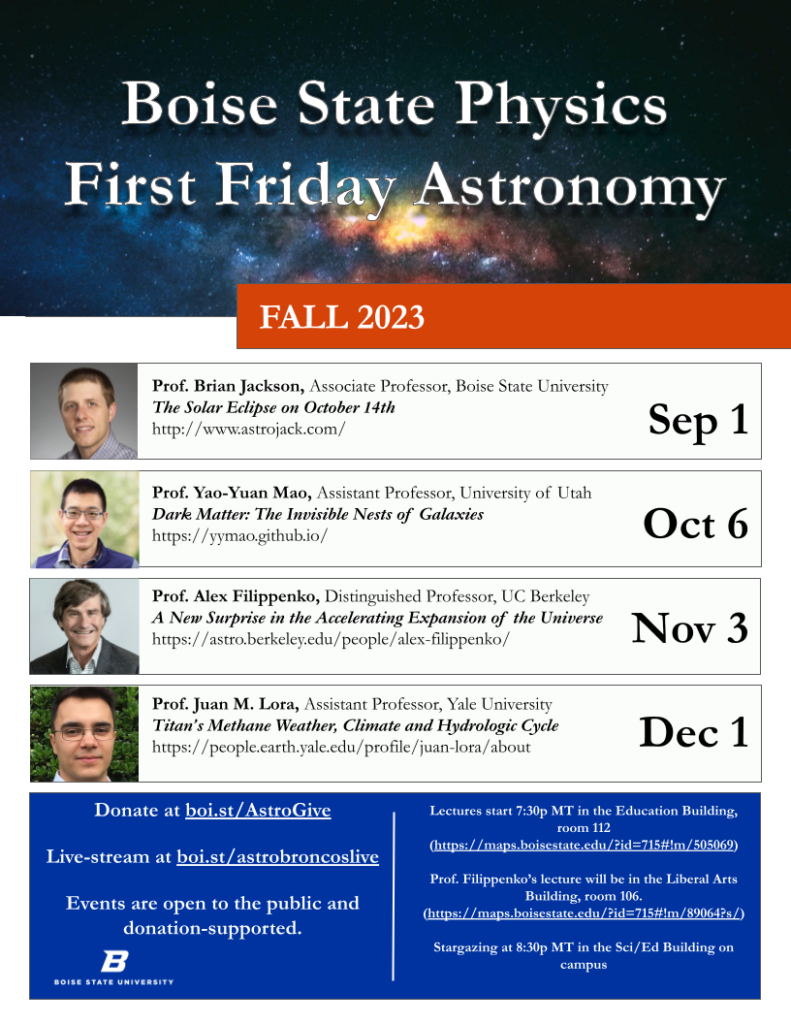 Boise State Physics First Friday Astronomy