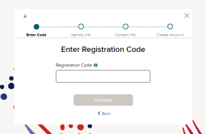 Image of ADP website registration code page.