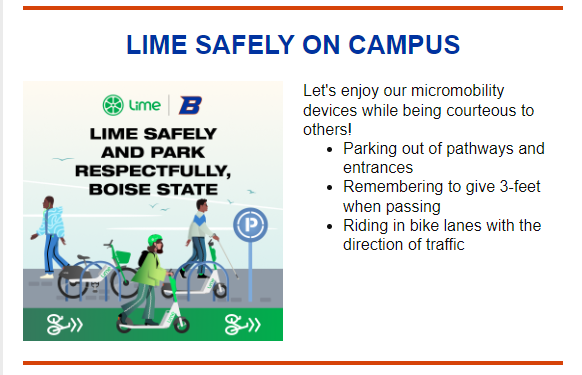 Lime Safely on Campus e-flyer