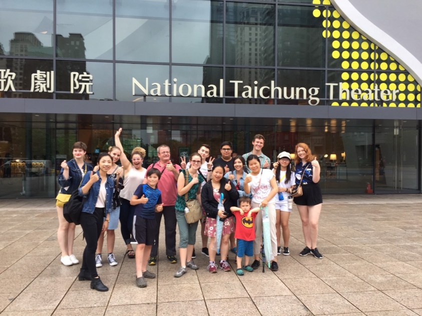 group in front of Taichung Theater