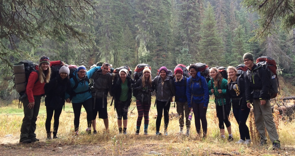Students on backpacking trip
