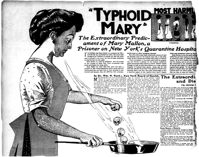 Typhoid Mary The extraordinary predicament of Mary Mallon, a prisoner of New York's Quarantine hospital, news clipping
