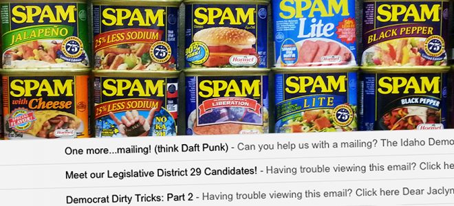 Stacked cans of Spam