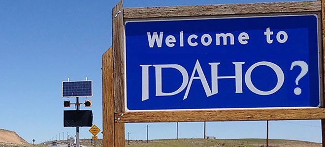 Welcome to Idaho sign 