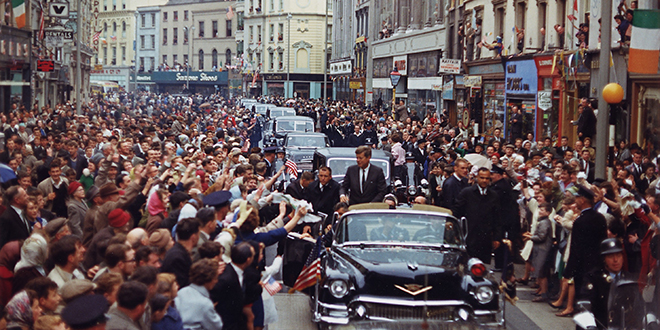 photo of Kennedy motorcade in Dublin