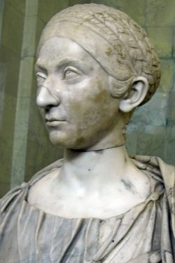 photo of a sculpture of a roman matrona