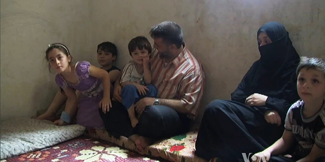 Photo of Syrian family in Lebanon