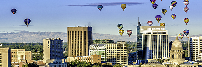 hot air balloons over Boise