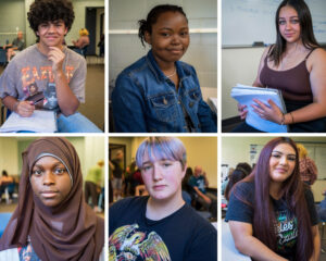 Collage of six Upward Bound students