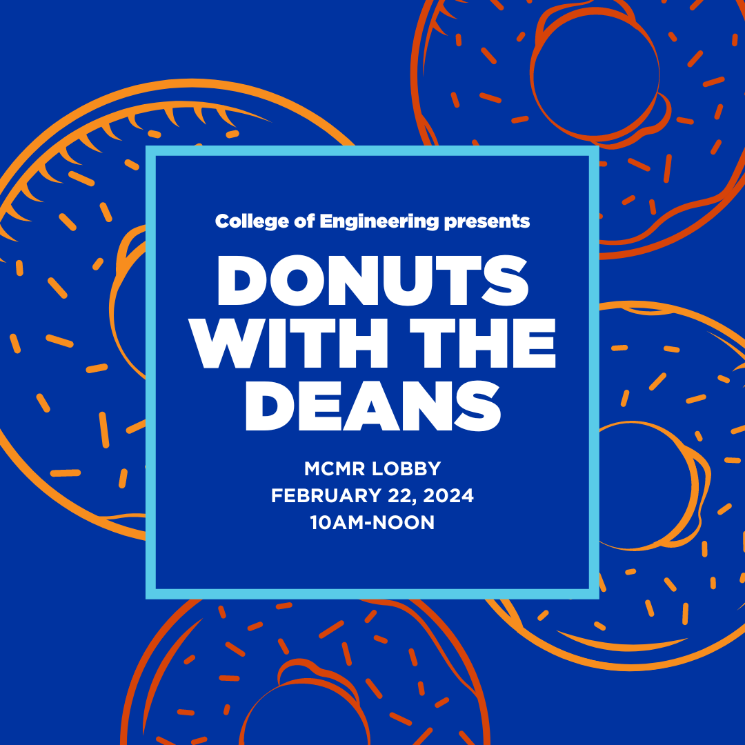 Graphic for the College of Engineering's Donuts with the Deans event during National Engineers Week.