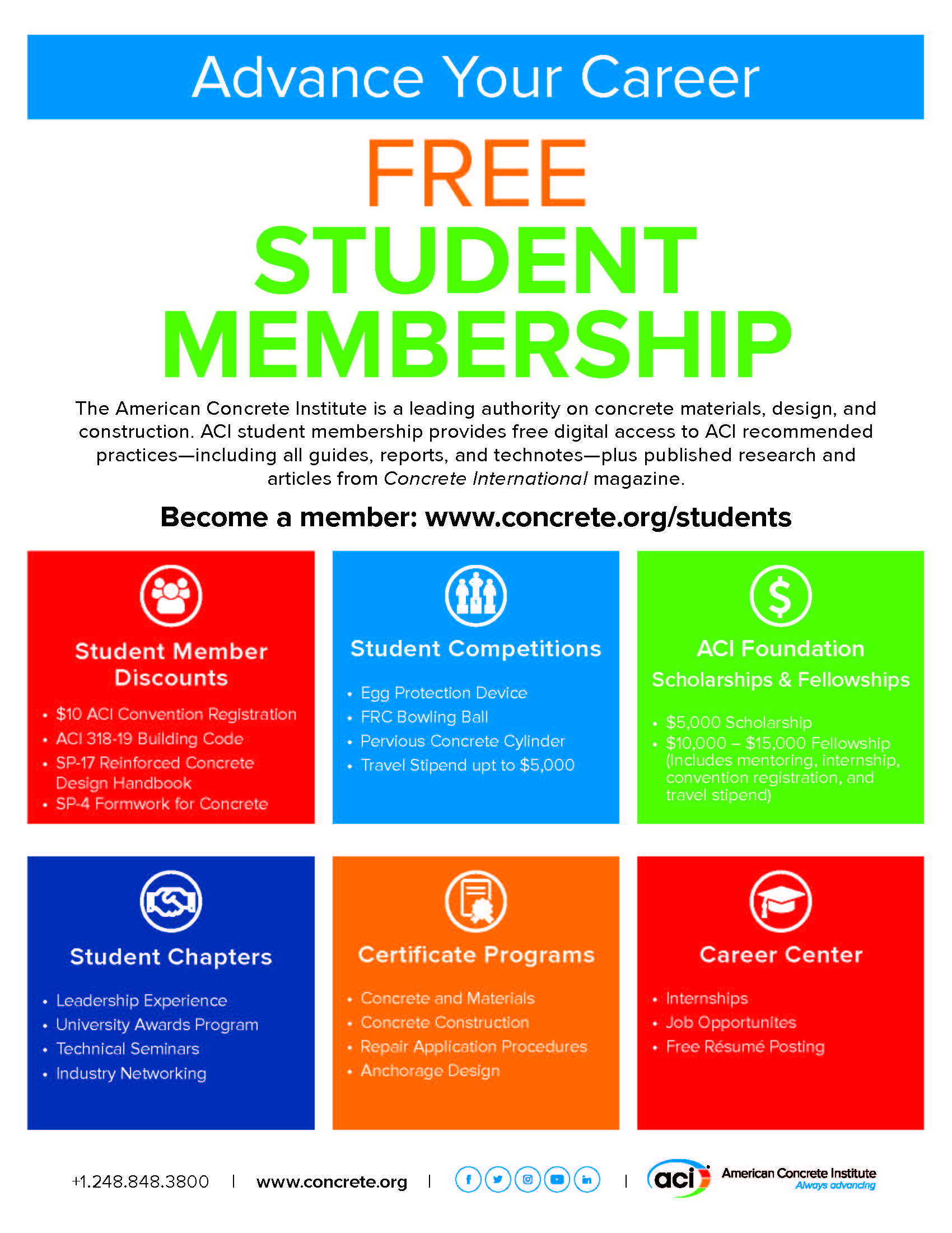 Student Membership Flyer - details provided on page