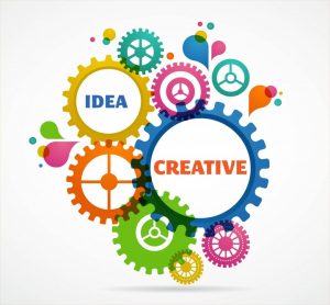 idea creative colorful gears graphic