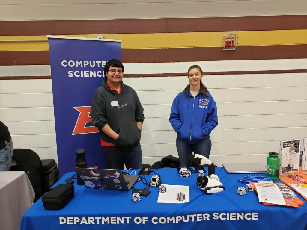 Computer Science students at recruitment desk