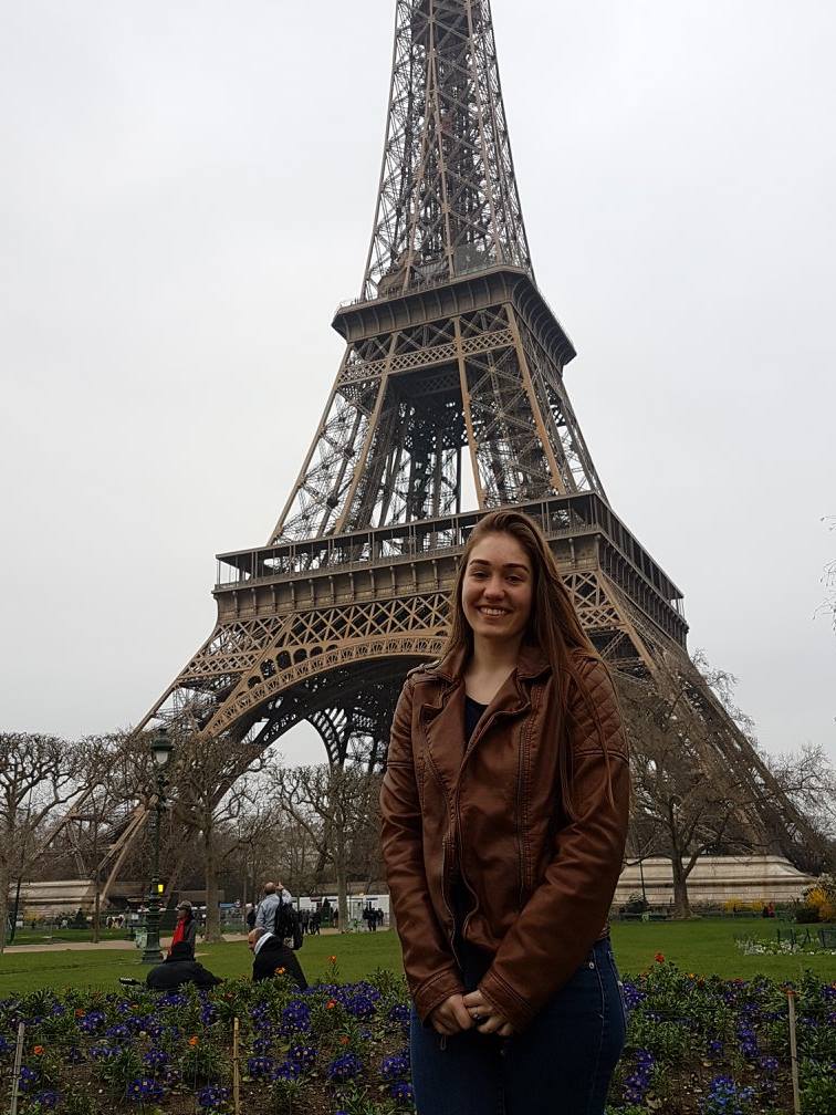 Kelsey Mumford by the Eiffel Tower
