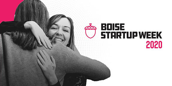 two women hugging in Startup week header
