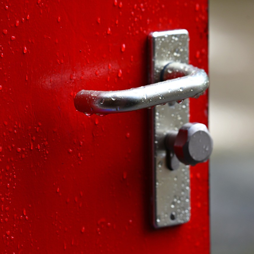 a lever-style door handle