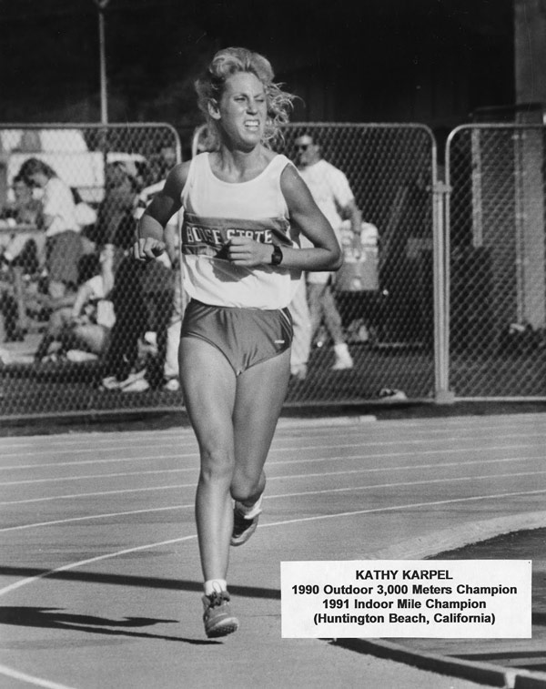 Kathy Karpel on the track