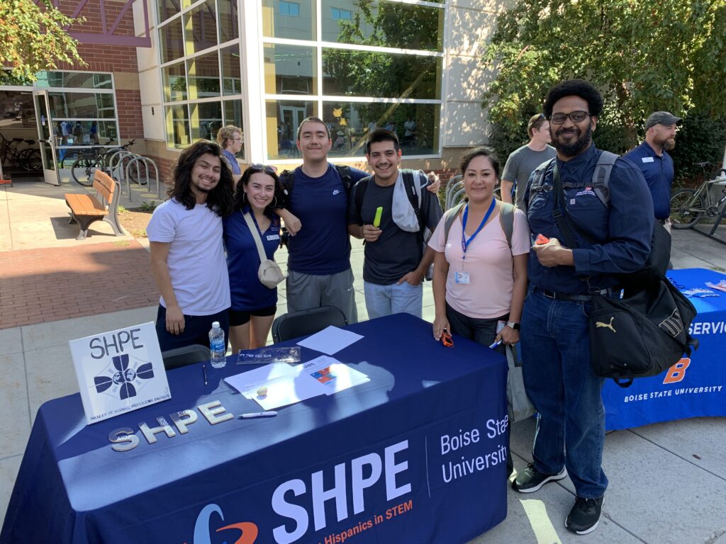 Society of Hispanic Professional Engineers table on campus