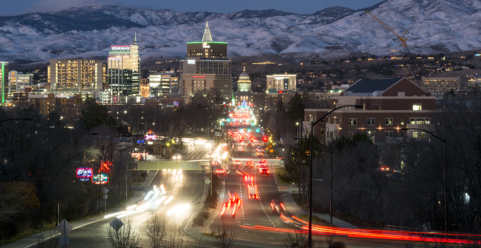 Boise downtown at night