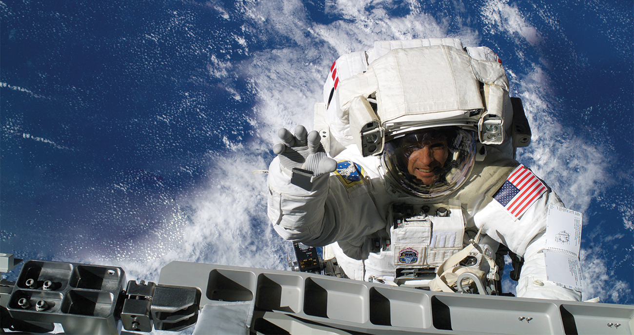 Former NASA astronaut Steve Swanson in space