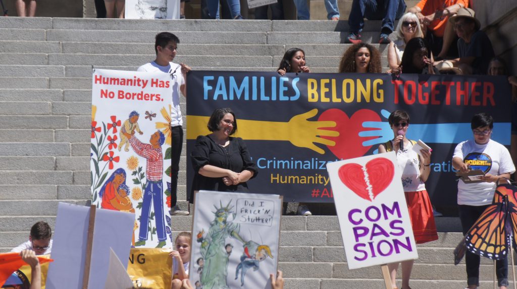 Photo of organizers during the Families Belong Together Rally