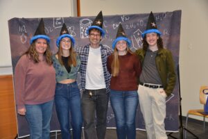 Kenzie Ballinger, Ally Bonnifield, Gabe Miles, Katie Devereaux and Seamus Jude (from left to right) at the Wizard Hat Ceremony
