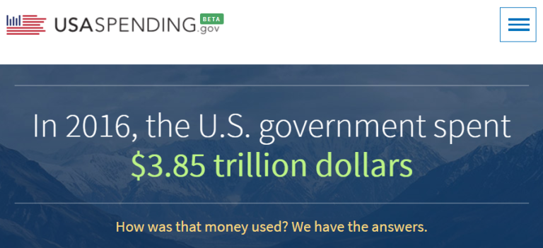 USAspending.gov Beta Homepage: In 2016, the U.S. government spent $3.85 trillion dollars. How was that money used? We have the answers.