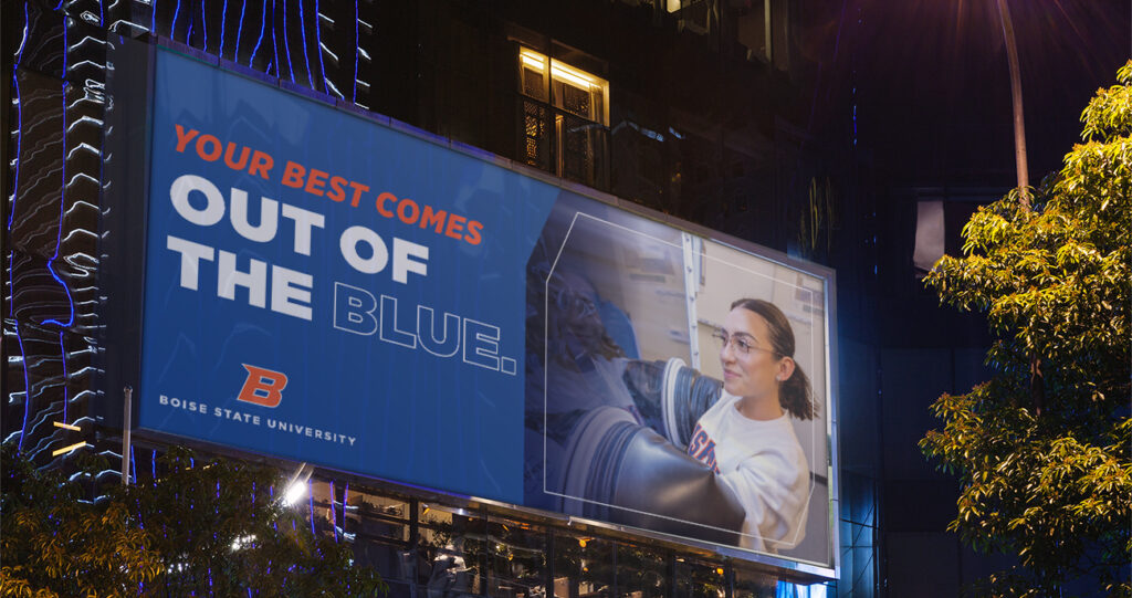 Out of The Blue Campaign Billboard, Student in Lab
