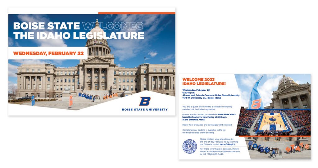 An image of the front and back of a pamphlet featuring an image of the Idaho state capitol and the words 