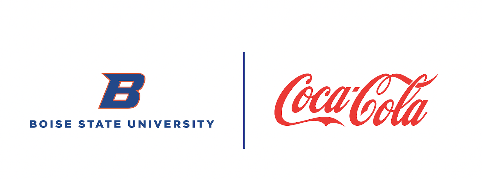 Design example, Boise State logo co-branded next to Coca Cola Logo