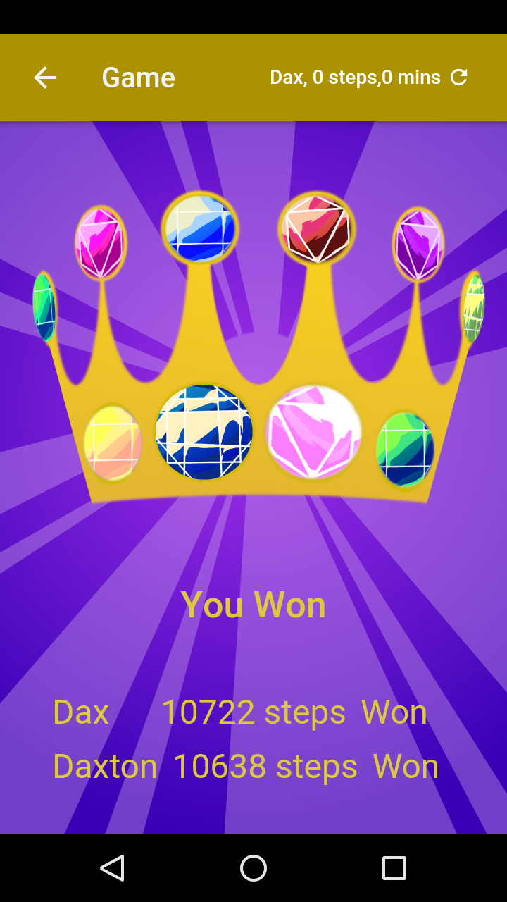 screenshot of a game screen depicting a crown and the text You Won