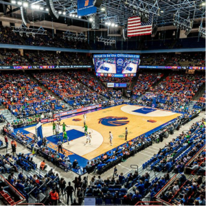Boise State basketball game court side view