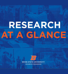 Image of several researchers beneath "Research at a Glance" title